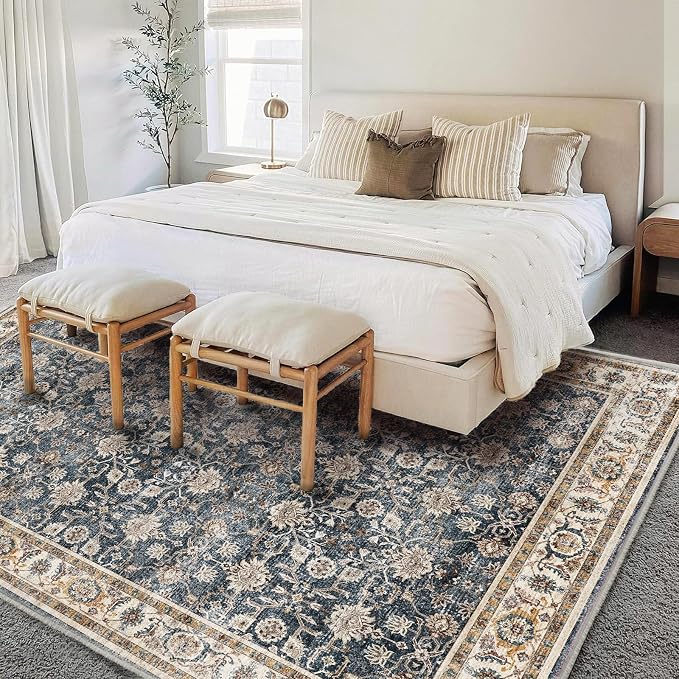 CHAMPLANT Washable Area Rug 10'x14' Boho Design Non-Shedding Easy Care Ideal - Image 2