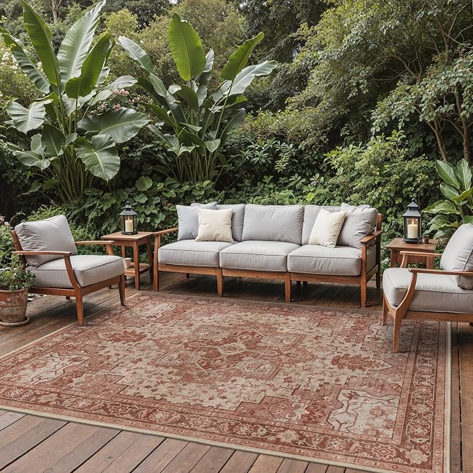 GENIMO Outdoor & Indoor Area Rug 9'x12', Waterproof, Non-Shedding, Easy Cleaning - Image 6