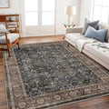CHAMPLANT Washable Area Rug 4'x6' Vintage Traditional Floor Cover Foldable Thin by CHAMPLANT
