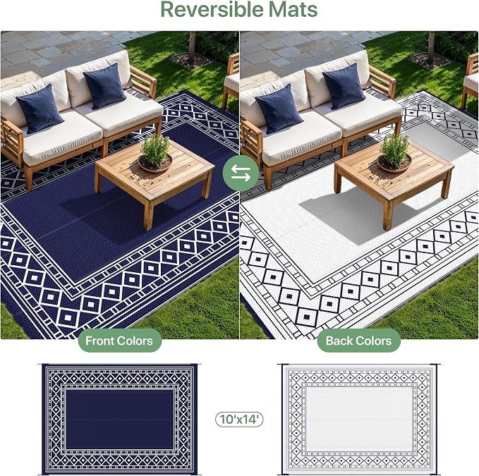 GENIMO Outdoor Rug Waterproof Area 10'x14' - Image 4