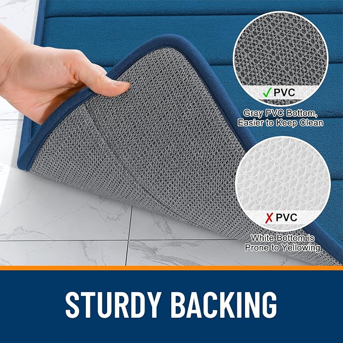 OLANLY Memory Foam Bath Mat 40x24, Super Soft Absorbent Bathroom Rugs, Quick Dry - Image 7