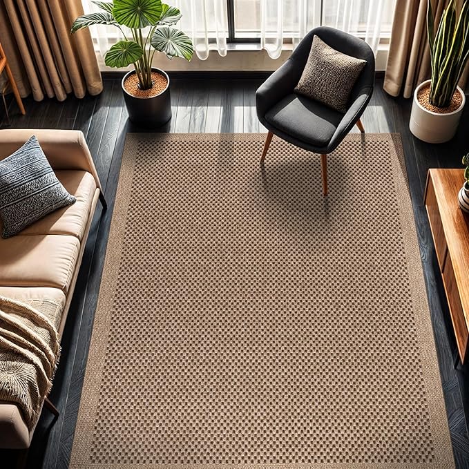 CAMILSON Easy Jute Rug 4x6, Indoor Outdoor Natural Color Fiber Area Rugs - Image 6