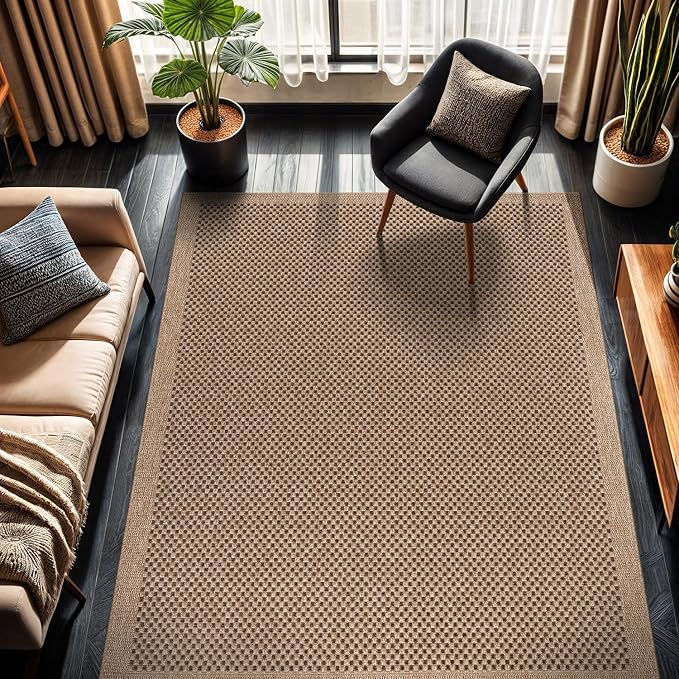 CAMILSON Easy Jute Rug 10x14, Indoor Outdoor Natural Color Fiber Area Rugs - Image 4