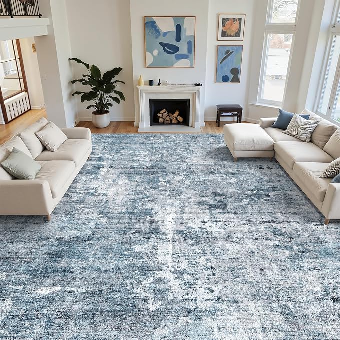 Soalmost 10x14 Area Rugs for Living Room, Non Slip Machine Washable Vintage Rugs - Image 4