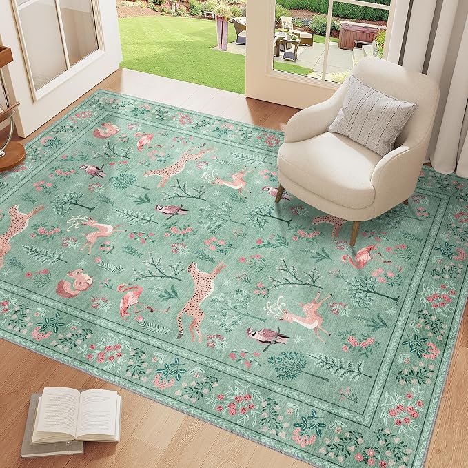 DUKINO 4x6 Rug, Washable Animal Area Rug - Image 3
