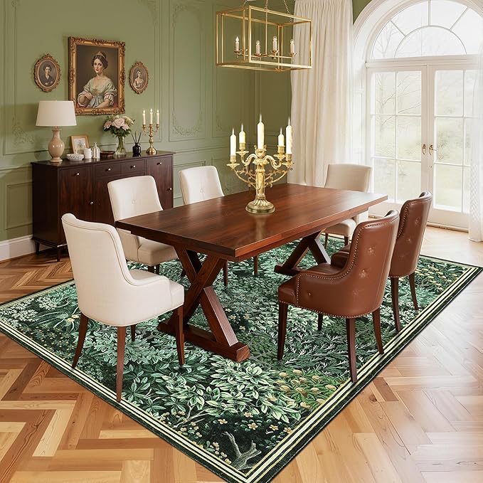 GarveeHome Forest Rugs 5x7, Botanical Low Pile Non Slip Stain Resistance - Image 8
