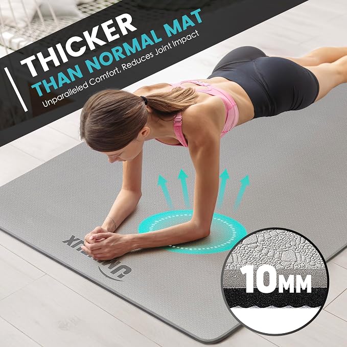 UMINEUX Large Yoga Mat for Men and Women 1/4 & 2/5 Inch Extra Thick TPE Fitness - Image 3