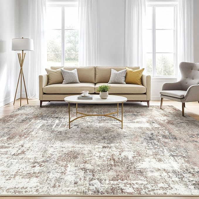 LOONGRUG 10x14Ft Area Rugs Living Room: Washable Large Abstract Modern Soft Rug - Image 5