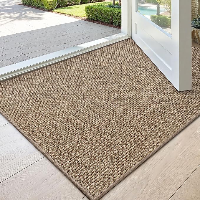DEXI Ultra Thin Door Mat Indoor Entrance 17x30, Non Slip Rubber Backed Entryway by DEXI