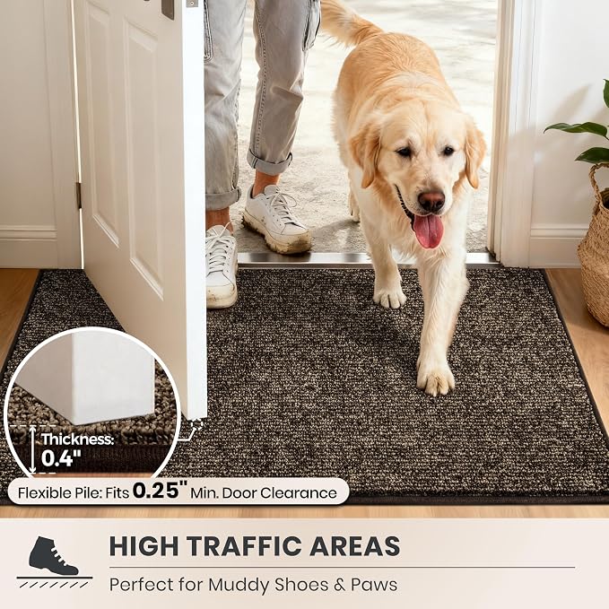 PURRUGS Dirt Trapping Door Mat 34" x 59", Non-Slip Machine Washable Entry Rug - Image 6