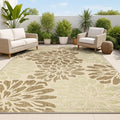 JONATHAN Y Floral Textured Weave Indoor Outdoor Area Rug 6X9 Sage/Brown by JONATHANY