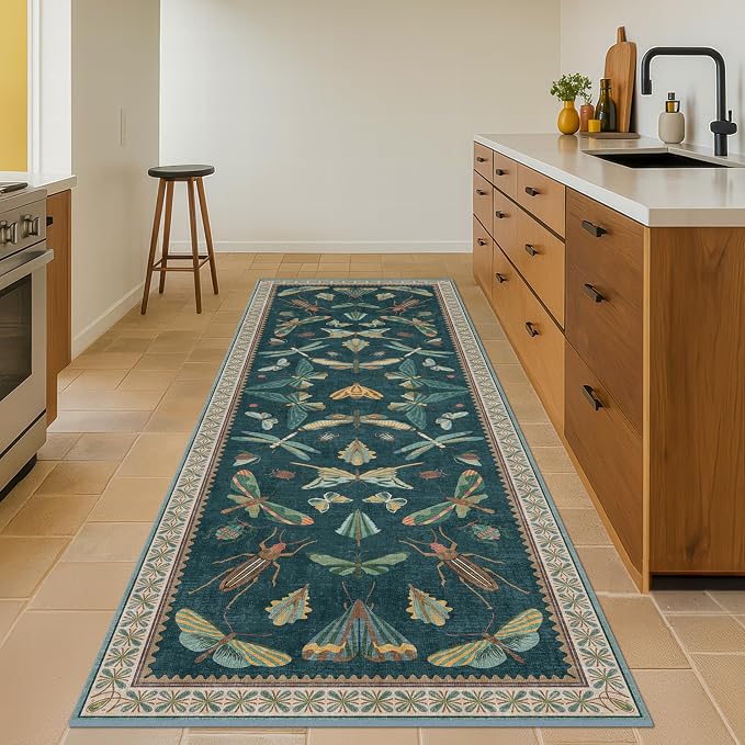 Hazo Haus Green Boho Runner Rug 3x8, Foldable Washable Carpet - Image 3