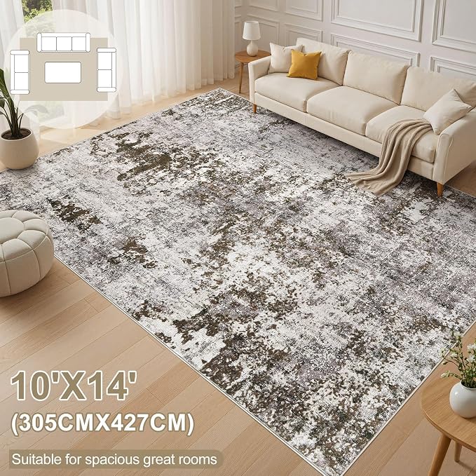 DMOYEST 10x14 Area Rug for Living Room, Washable & Non Slip Large Indoor Carpet - Image 3