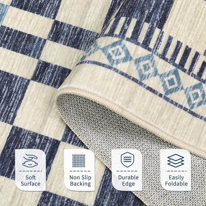 GarveeHome 10x13 Area Rug for Living Room Modern Abstract Checkered Carpets - Image 4
