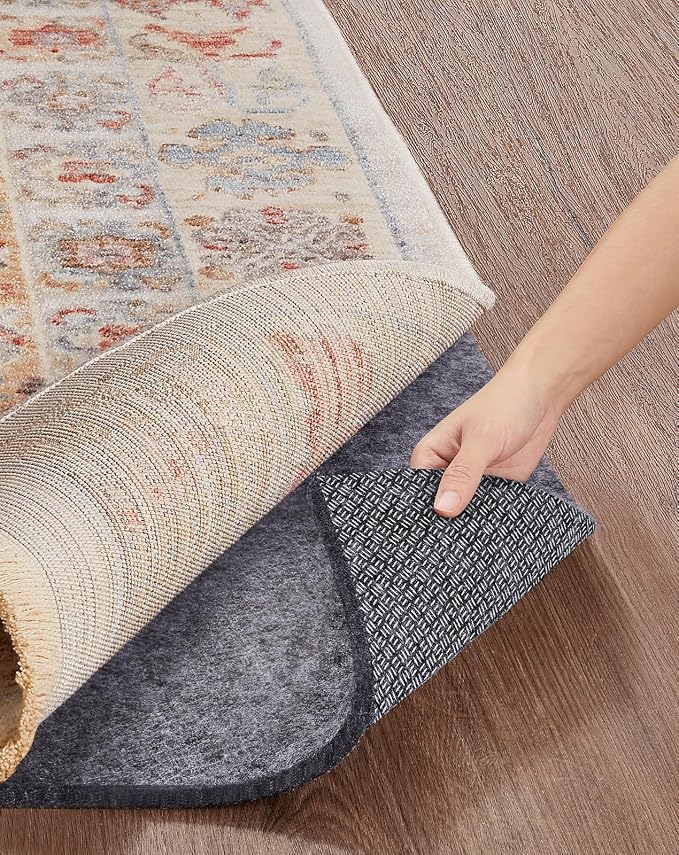 Veken Non Slip Cushioned Rug Pad Gripper 6 x 9 Ft, Felt and Silicone Backing by Veken