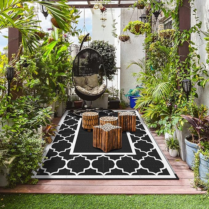 GENIMO 9 ' x 12 ' Outdoor Rug for Patio Clearance, Waterproof Indoor Outdoor - Image 7