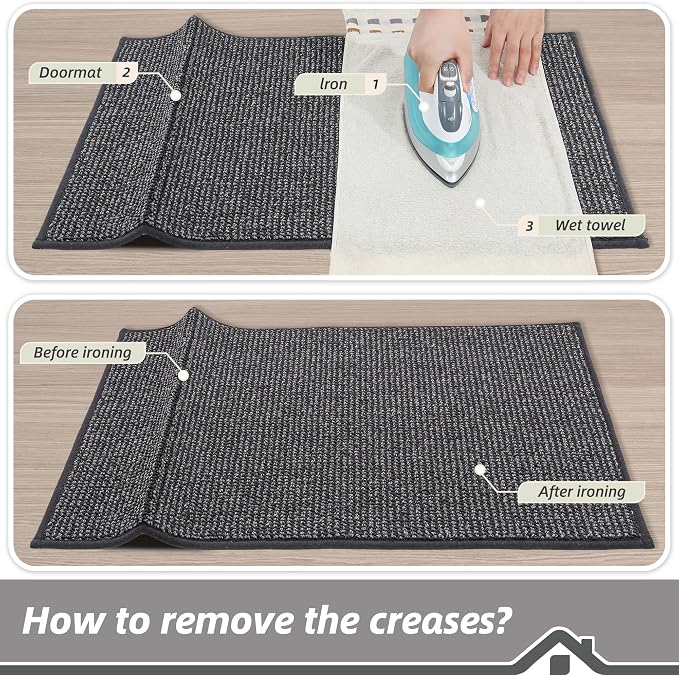 BEQHAUSE Dirt Trapper Door Mat 24" x 36", Non-Slip Washable Doormats Entrance - Image 9