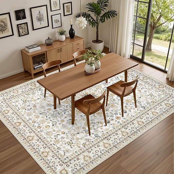 5x7 Area Rugs Living Room Rug: Washable Vintage Boho Rug No Slip Stain - Image 5