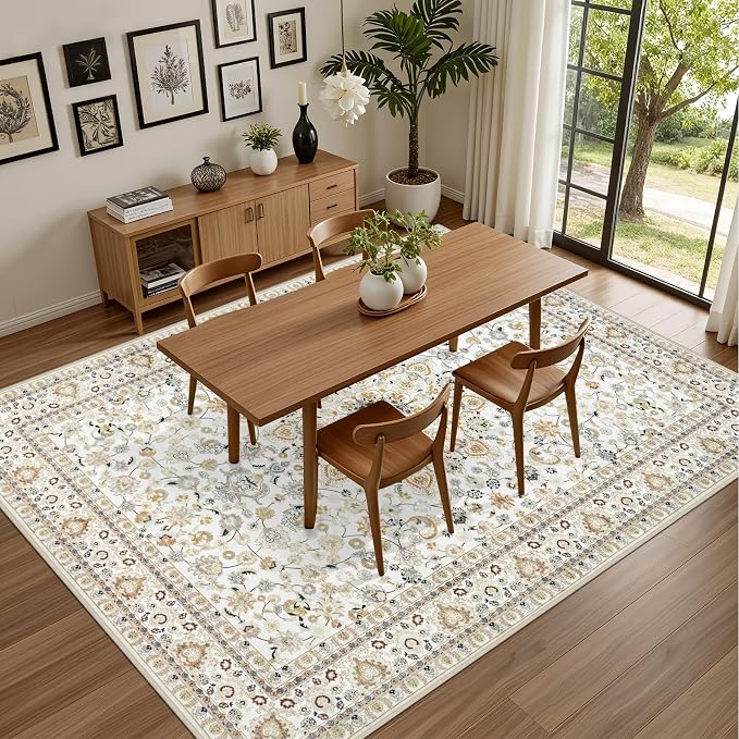 3x5 Area Rugs Living Room Rug: Washable Vintage Boho Rug No Slip Stain - Image 5