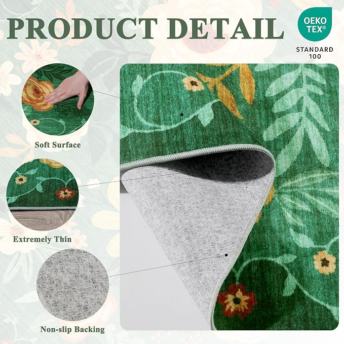 DUKINO 8x10 Area Rug, Floral Rugs - Image 5