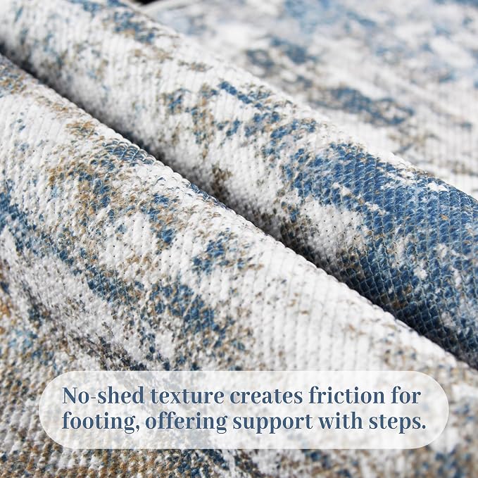 Abstract Washable Runner Rug 2x6, Hallway Rug Non-Slip, Woven Non-Shedding Thin - Image 4