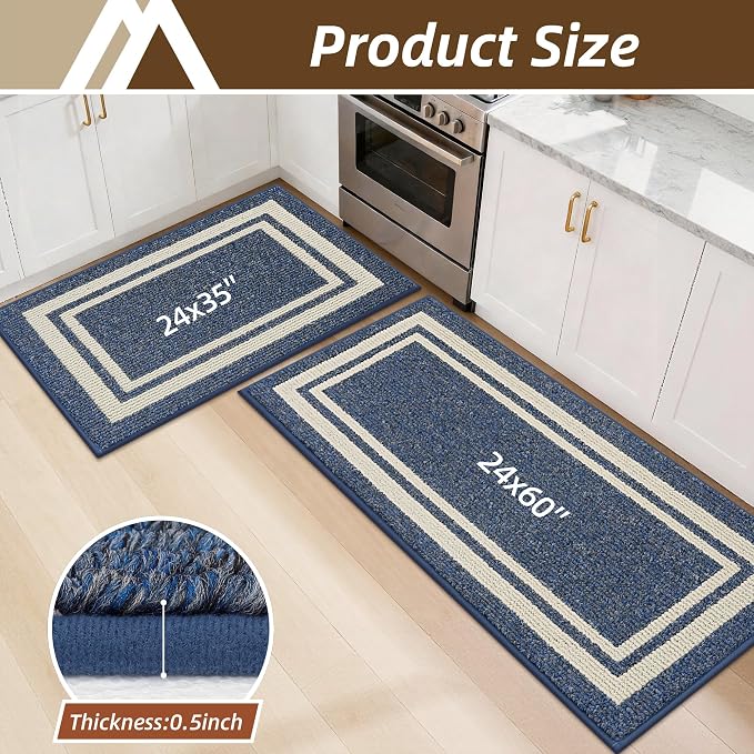COSY HOMEER Kitchen Rugs Non-Slip 24x35/24x60 Inch Thick Polypropylene Standing - Image 8