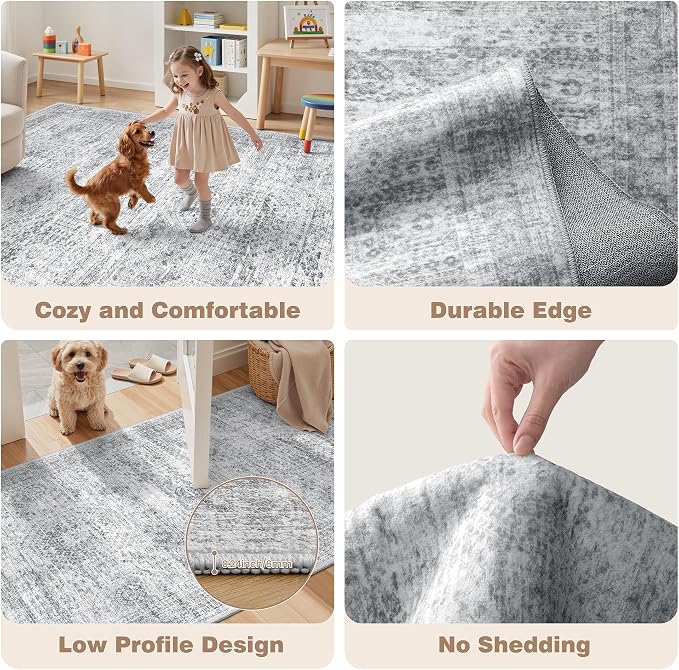 Washable Kitchen Rugs Sets of 3 Piece, Hallway Runner Rug Non-Slip - Image 7