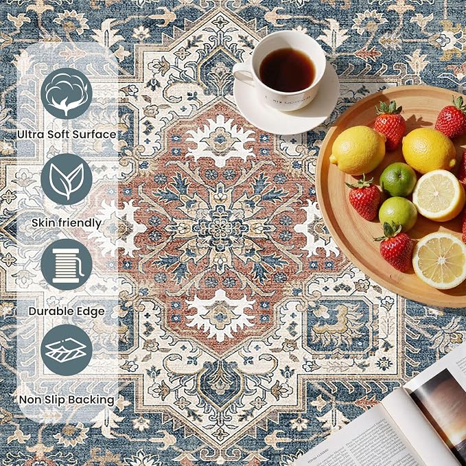 Vintage Living Room Area Rug 3x5 - Image 6