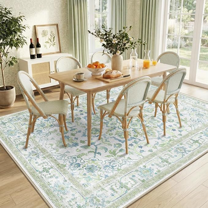 CAPALOCA Machine Washable Rugs Nursery Rug 7x9 Cute Girl Non Slip Low Pile - Image 9