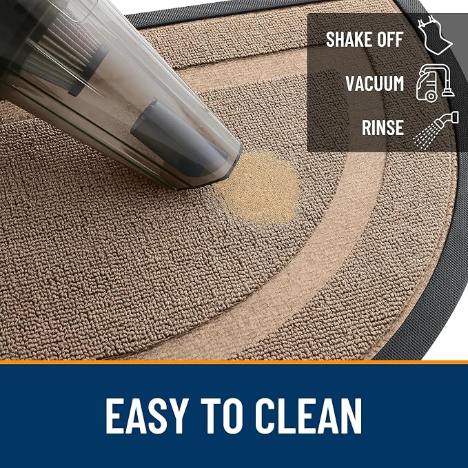 OLANLY Half Circle Door Mat Indoor Outdoor Entrance Welcome, Waterproof - Image 6