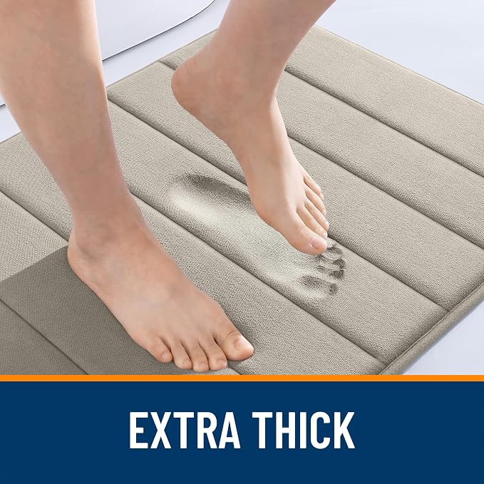 OLANLY Memory Foam Bath Mat 24x16, Super Soft Absorbent Bathroom Rugs, Quick Dry - Image 6