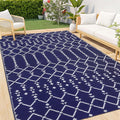 Smiry Outdoor Rug 9x12 ft, Waterproof Reversible Plastic Straw Rugs, Boho by Smiry