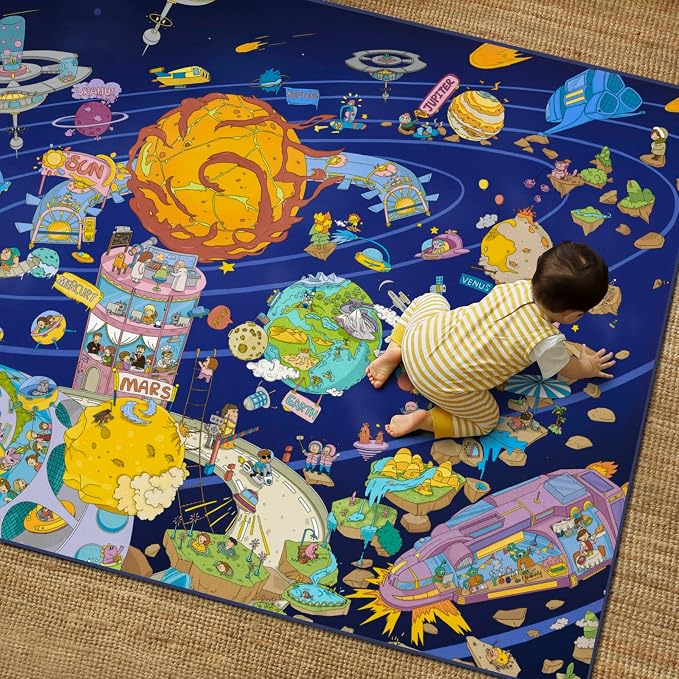 Hazo Haus Galaxy 8x10 Educational Kids Rug - Image 3