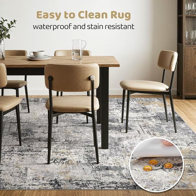 10x14 Area Rugs Living Room: Washable Large Abstract Soft Stain Resistant - Image 6