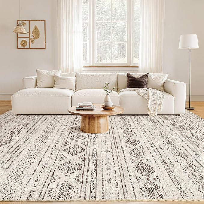 Nakagishi Area Rug Living Room Rugs: 5x7 Washable Boho Large Neutral Farmhouse - Image 4
