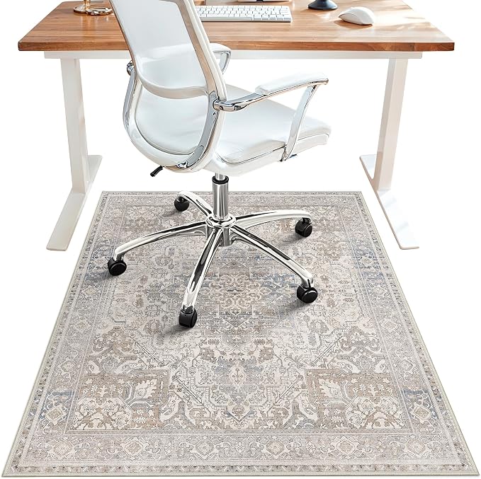 36"x48" Office Chair Mat for Hardwood Tile Floor, Under Desk Carpet Protector by BESBLEE