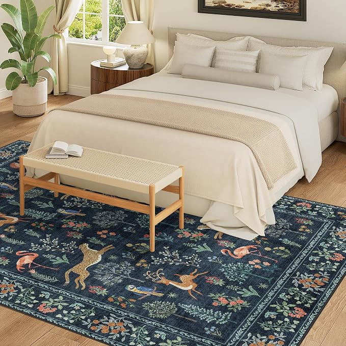 DUKINO 9x12 Rug, Washable Animal Living Room Rug - Image 4