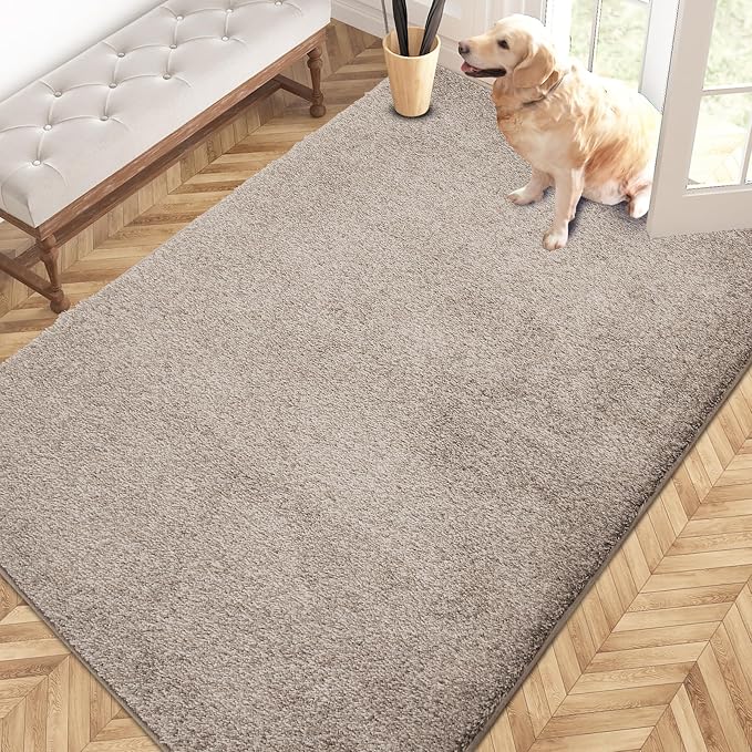 PURRUGS Easy Care Area Rug 4ft x 6ft, Non-Slip Machine Washable Entryway Rug by PURRUGS