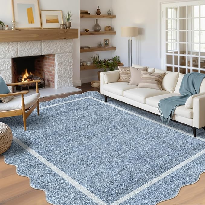 GarveeHome Scalloped Large Living Room Area Rug 8x10 by GarveeHome