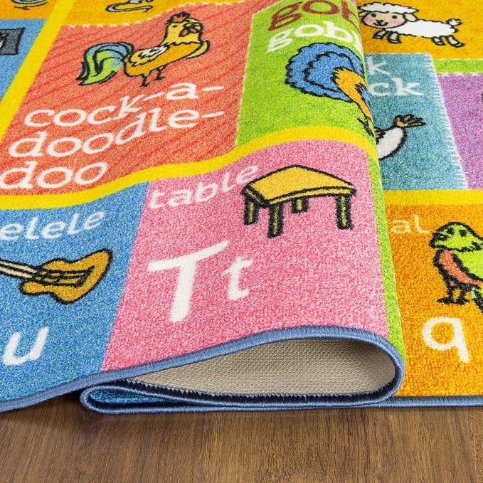 KC Cubs 3x5 ABC Alphabet Animal Sounds Rug – Educational Non-Slip Carpet Play - Image 8