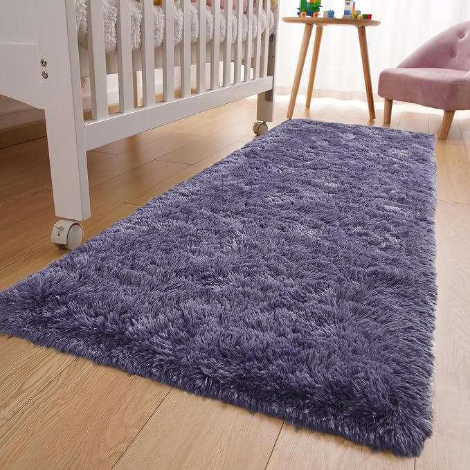 YJ.GWL Fluffy Runner Rugs for Bedroom Living Room Soft Shag Rug 2x6 Feet - Image 7
