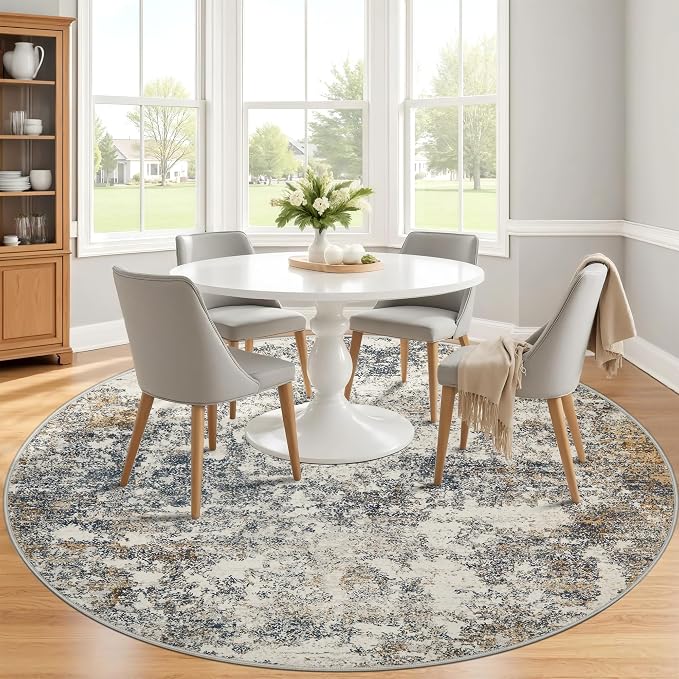 8ft Washable Round Rug - Image 2