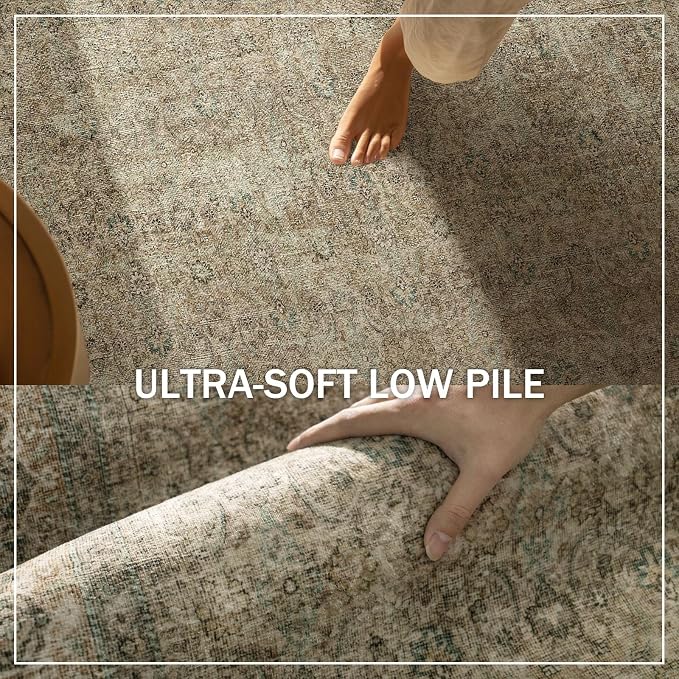 Washable Area Rugs for Living Room: 5x7 Bedroom Rug Boho Vintage Rugs Stain - Image 5
