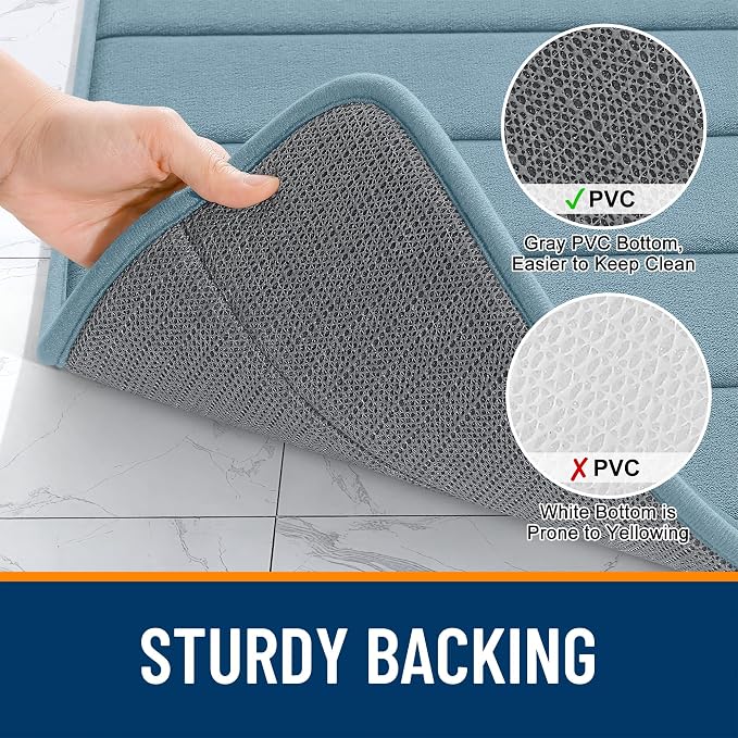 OLANLY Memory Foam Bath Mat 32x20, Super Soft Absorbent Bathroom Rugs, Quick Dry - Image 7