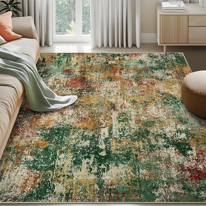 RELEANY Washable Area Rugs 9'x12' Non-Slip Modern Abstract Soft - Image 9