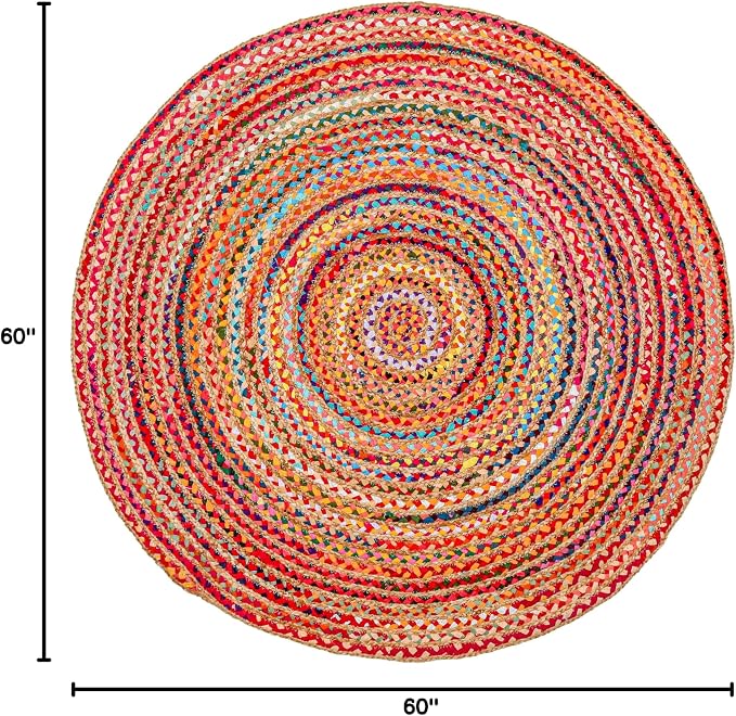 Hausattire Bohemian Braided Rug 5' Round - Image 2