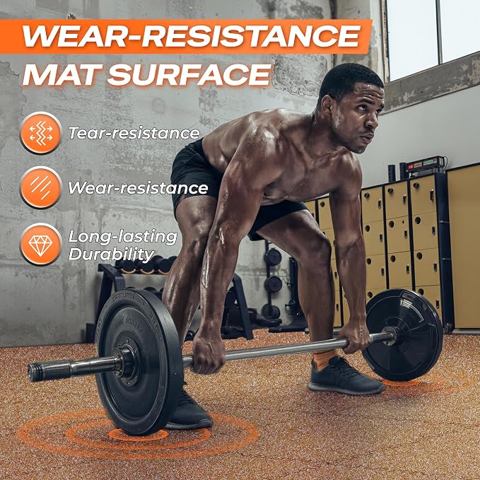 SUPERJARE 0.56'' Thick 6 Pcs 24 Sq Ft Rubber Top Exercise Equipment Mats - Image 6