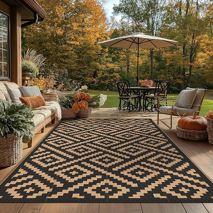 GENIMO 5'x8'Outdoor Rug Waterproof, Reversible Mats, Area Rug, Plastic Outside - Image 8
