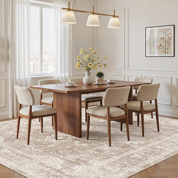 Madane Washable 6x9 Area Rugs for Living Room, Vintage Natural Rug - Image 3
