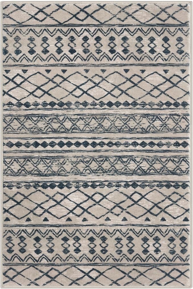 KUTA Moroccan Rugs for Entryway, 2x3 Light Brown Black Entrance Small Area Rug - Image 8